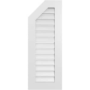 16 in. x 42 in. Octagonal Surface Mount PVC Gable Vent: Functional with Standard Frame
