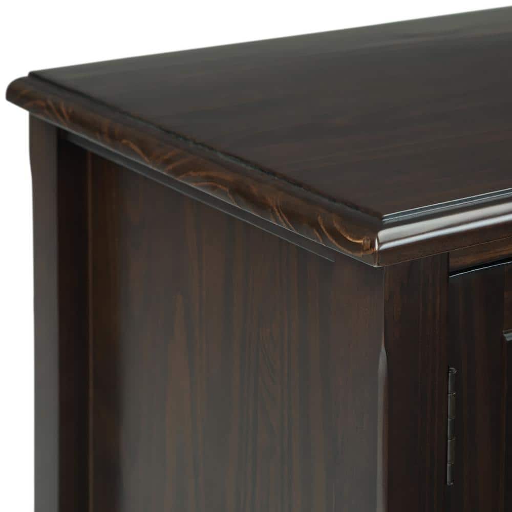 Burlington Solid Mahogany Brown 72" Transitional TV Media Stand