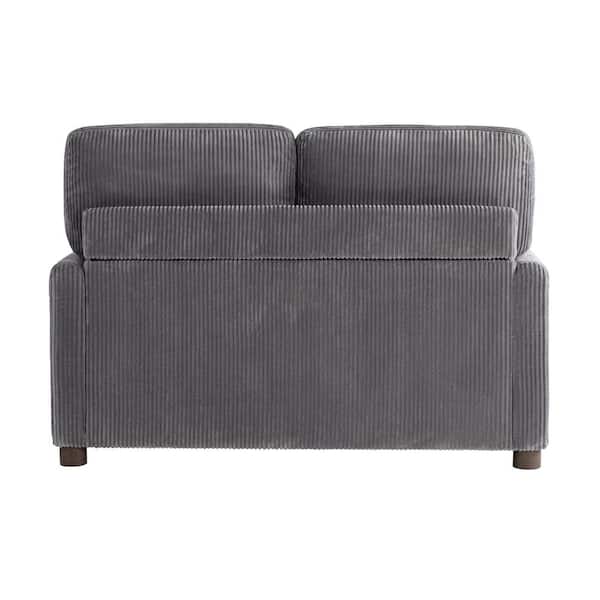 Serta Durham 53.5 in. Gray Polyester Twin Size Sofa Bed