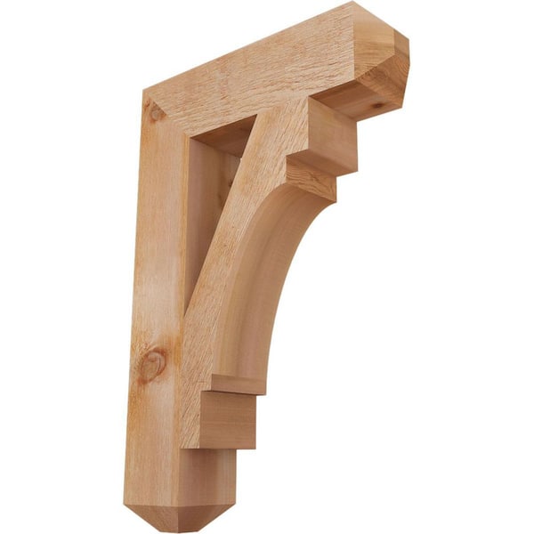 Ekena Millwork 6 in. x 36 in. x 24 in. Western Red Cedar Merced Craftsman Rough Sawn Bracket
