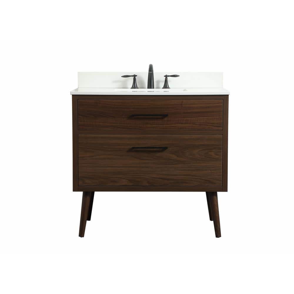 Simply Living 36 in. W x 22 in. D x 33.5 in. H Bath Vanity in Walnut with I
