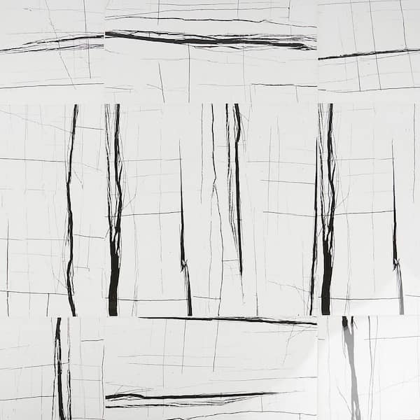 Ivy Hill Tile Selene White Noir 4 in. x 8 in. Polished Porcelain Tile Sample