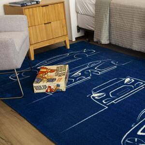 Profiles Blue 3 ft. 4 in. x 5 ft. Area Rug