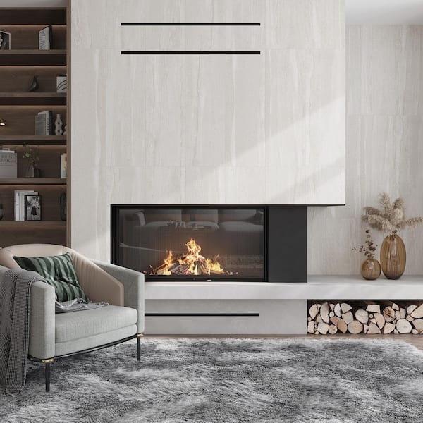 Arenza 12 in. x 36 in. Matte Warm Beige Ceramic Stone-look Large Format Tile (11.63 sq. ft. /case)-4 Pack