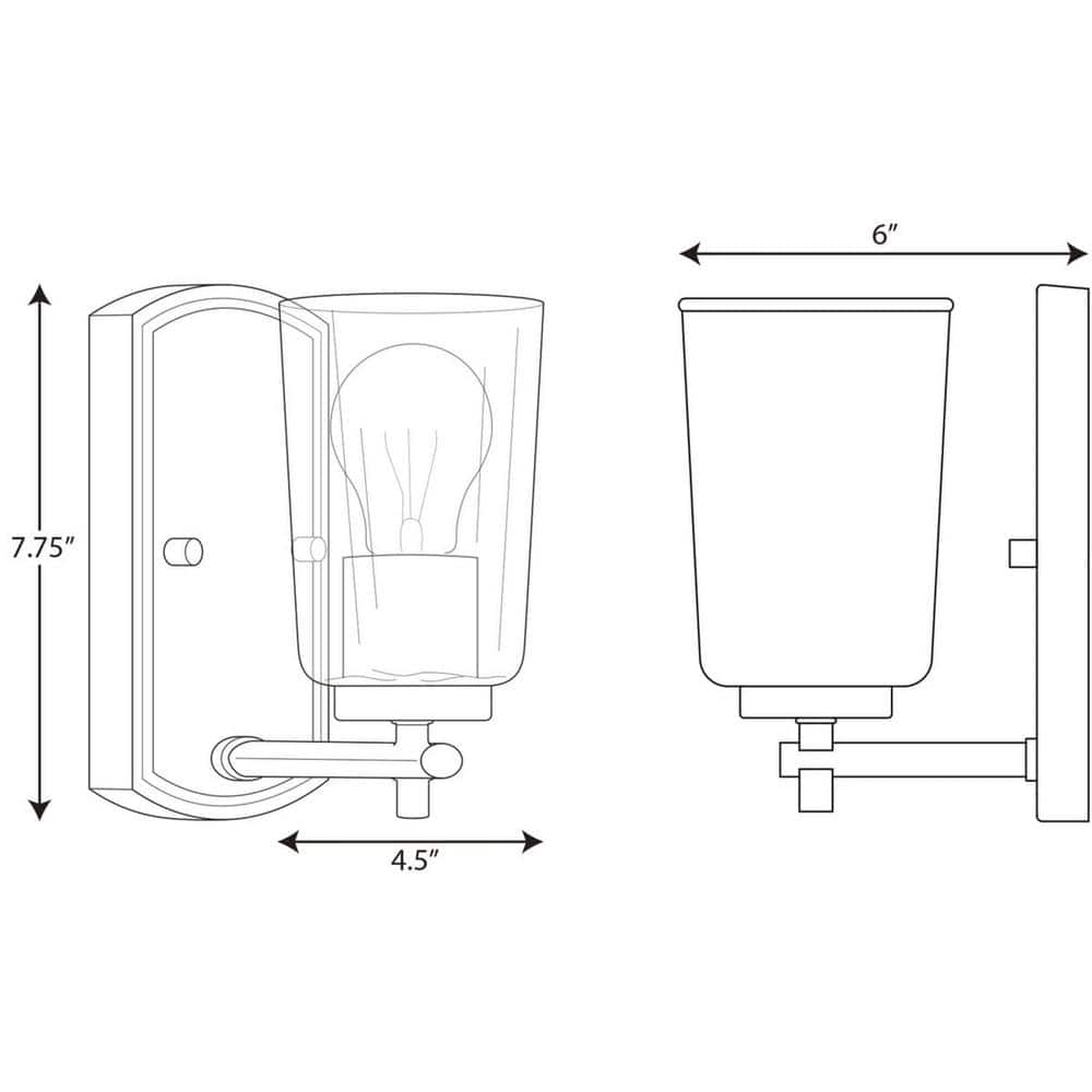 Adley Satin Brass Wall Light with Clear Glass Shade