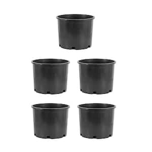 5 Gal. Premium Nursery Black Plastic Planter Garden Grow Pots, 5-Pack