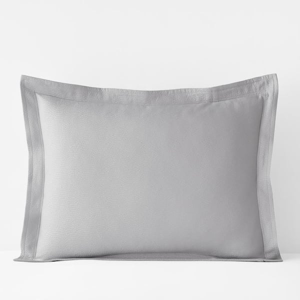 The Company Store Legends Hotel Asher Light Gray Cotton Matelasse Standard Sham