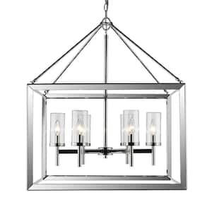 Smyth 6-Light Chrome Chandelier with Clear Glass Shade