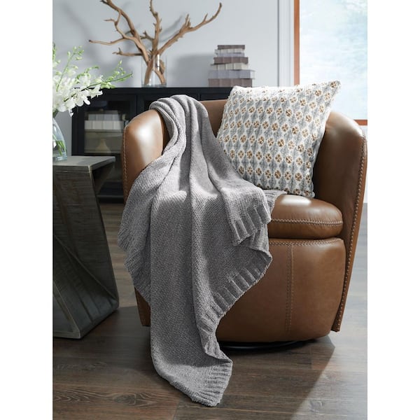 Anawood Gray Polyester Throw Blanket