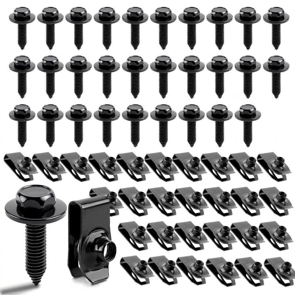 60 Piece U-Nut Clips and Hex Head Body Bolts Kit, Rust-Resistant Automotive Fastener Set for Bumper, Fender price history on PriceWatchPro