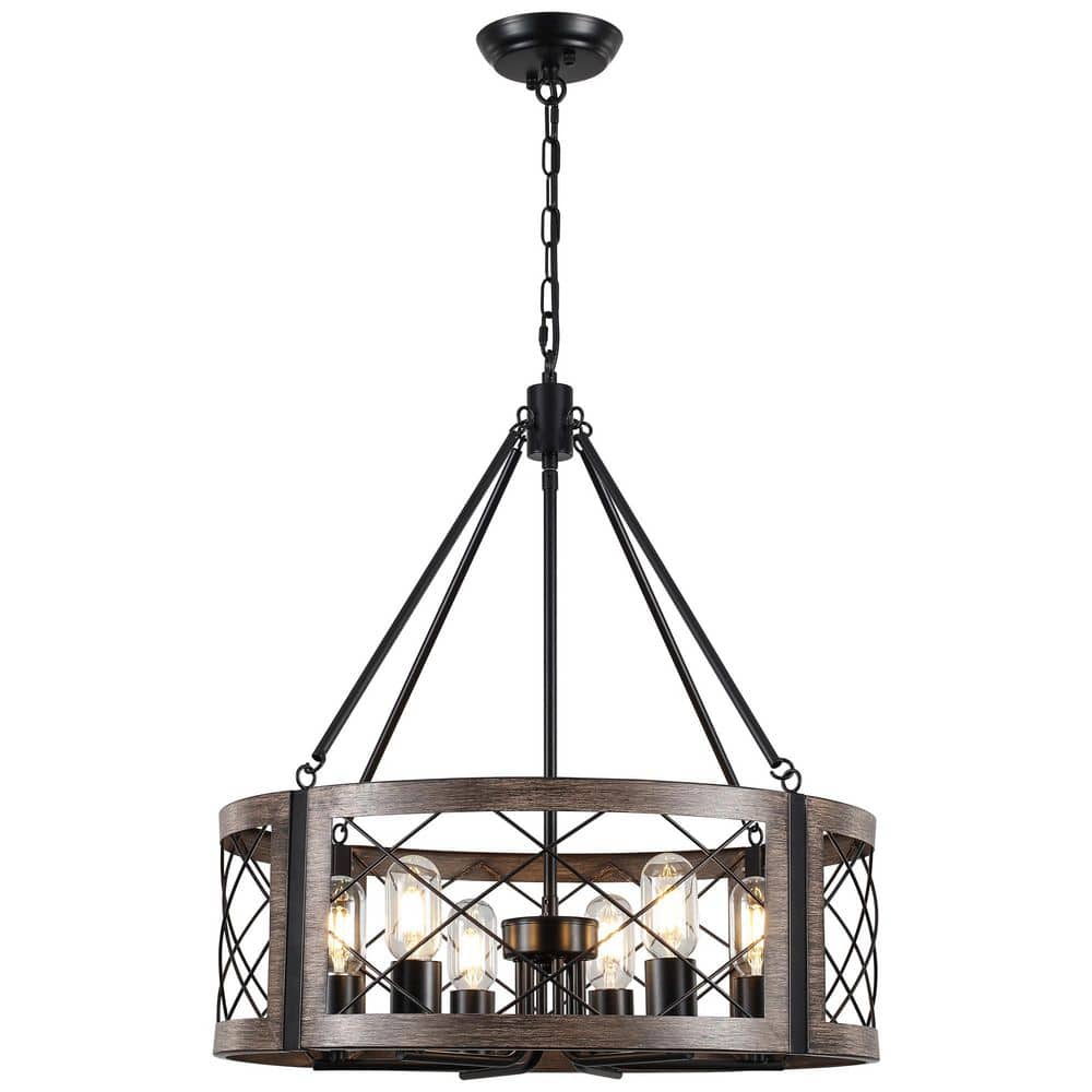6-Light Brown Cage Linear Island Chandelier Lighting Fixture Hanging Foyer Pendant for Kitchen Island price history on PriceWatchPro