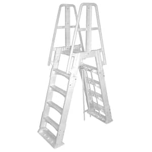 Premium A-Frame Above Ground Pool Ladder - White