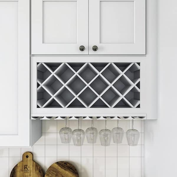 30 in. W x 12 in. D x 15 in. H in White Shaker Flex Kitchen Cabinet Shelving Wall Wine Rack