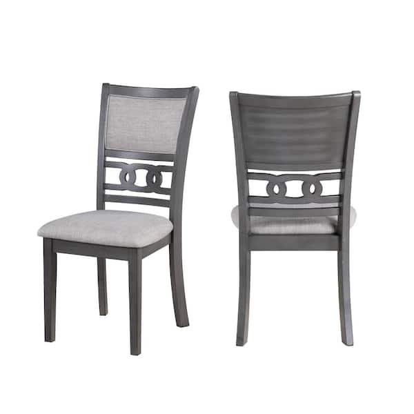 NEW CLASSIC HOME FURNISHINGS New Classic Furniture Gia Gray Dining Chair with Gray Polyester Cushions (Set of 2)
