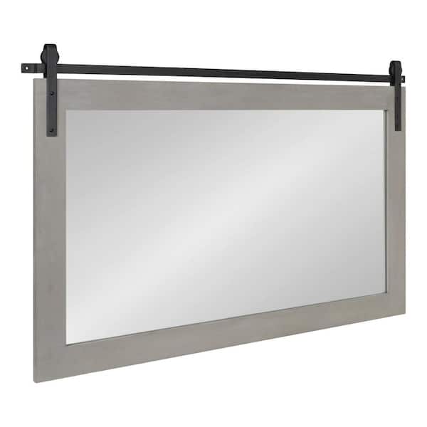 Kate and Laurel Cates 24 in. x 40 in. Classic Rectangle Framed Gray Wall Accent Mirror