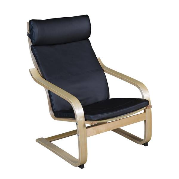 Niche Mia Natural/Black Leather Bentwood Reclining Chair