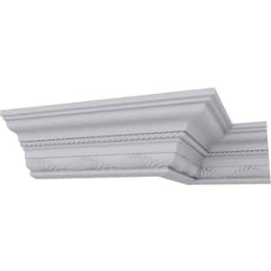 SAMPLE - 4-1/8 in. x 12 in. x 3-7/8 in. Polyurethane Chesterfield Running Rope Crown Moulding