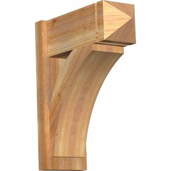 Ekena Millwork 8 in. x 24 in. x 20 in. Western Red Cedar Thorton Arts and Crafts Rough Sawn Outlooker