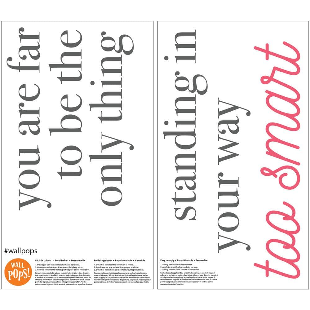WallPops Far Too Smart Wall Quote, 21-in by 16-in, 2.33 sq. ft.