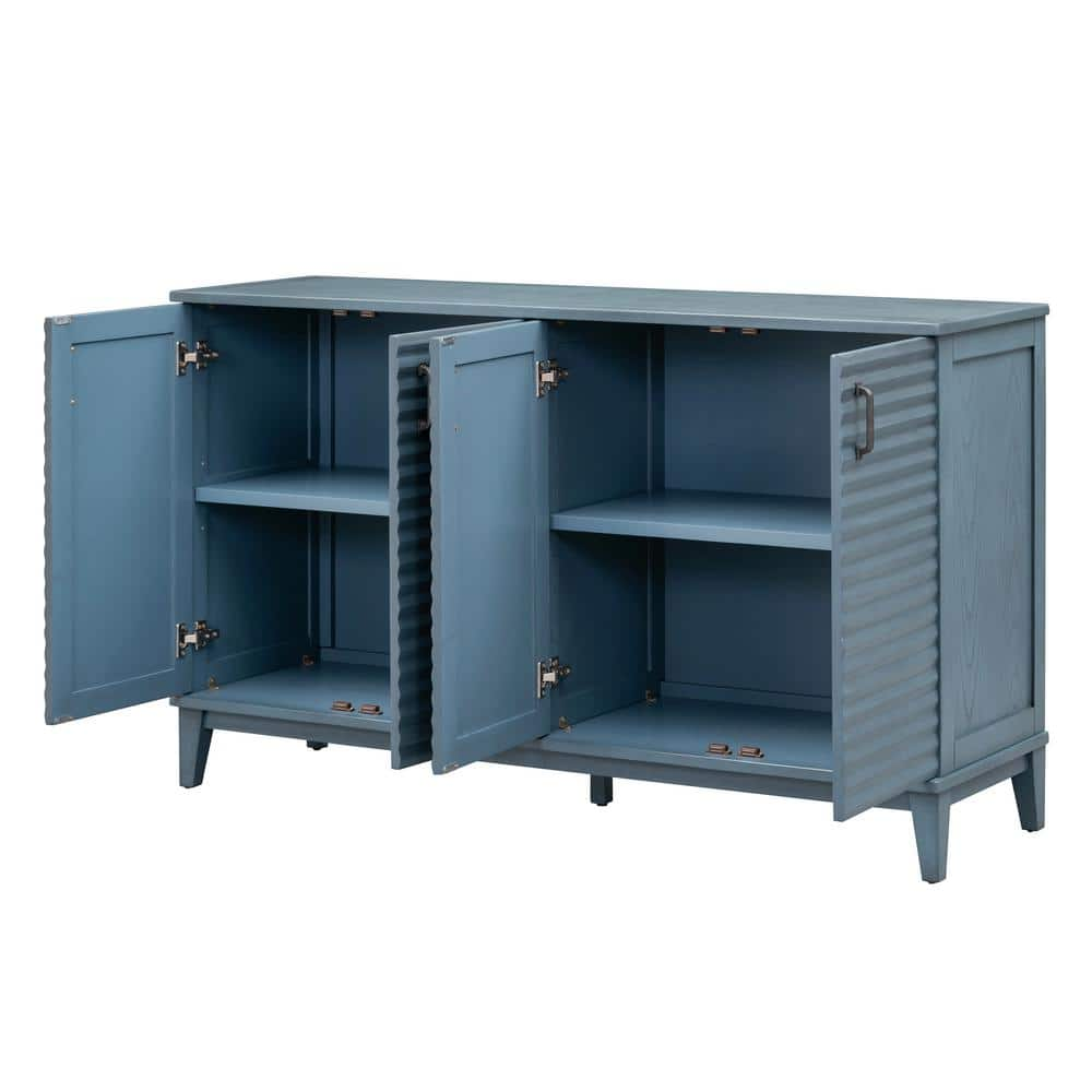 60 in. W x 18 in. D x 36 in. H Bathroom Blue Linen Cabinet 2023-11-23-2 ...