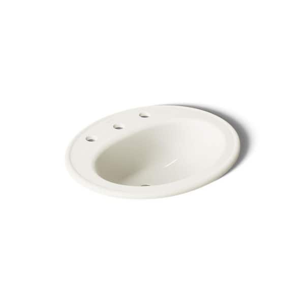 Pennington 20.3 in. x 17.5 in. Drop-In Bathroom Sink in Biscuit Vitreous China