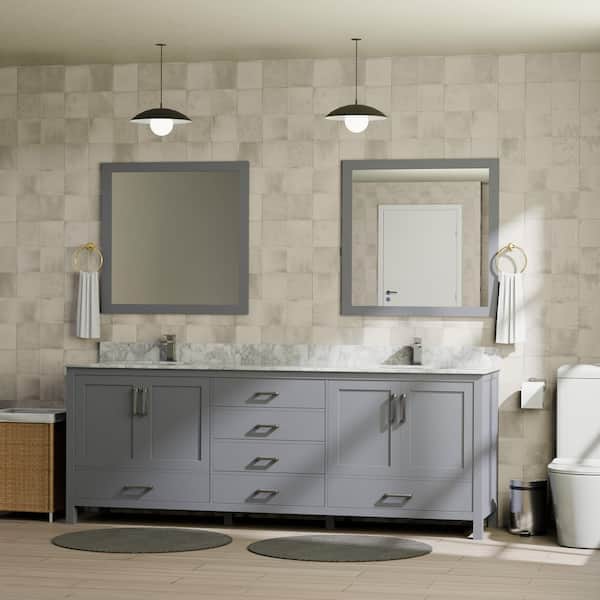 Jacques 80 in. W x 22 in. D Dark Grey Double Bath Vanity without Top