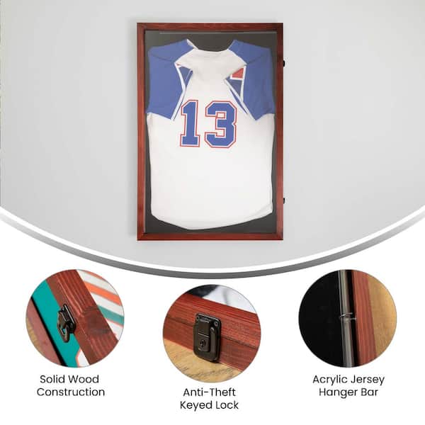Banks Mahogany Display Case with Solid Pine Wood Frame, UV Treated Acrylic Window, Velvet Backing Board