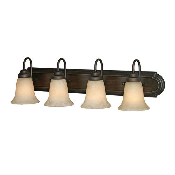 Unbranded Yvonne Collection 4-Light Rubbed Bronze Vanity Light