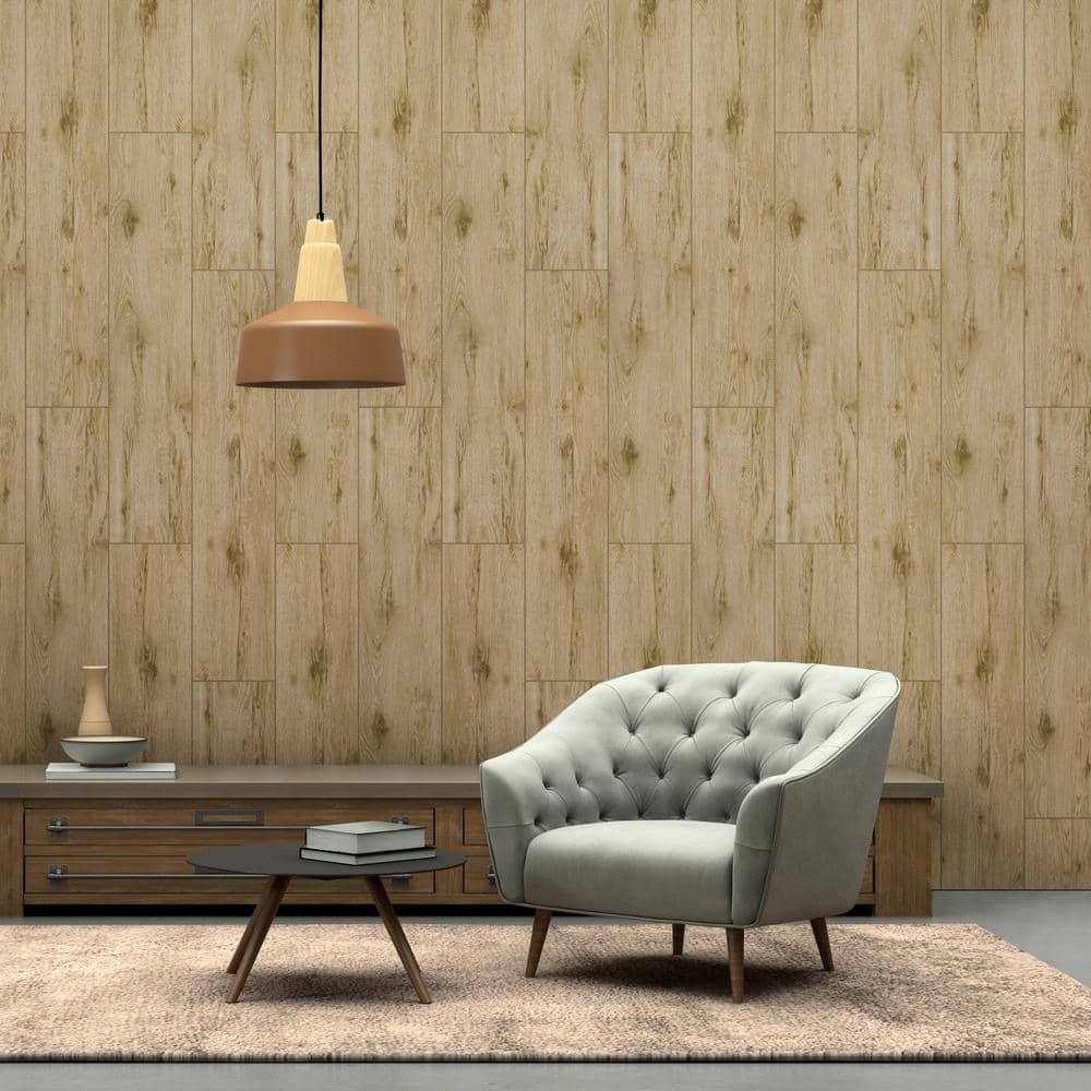 Celeste Taupe 8" x 40" Glazed Ceramic Wood Look Tile
