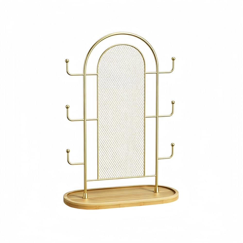 Dracelo Gold Metal Jewelry Organizer Stand (12.9 in. x 8.6 in