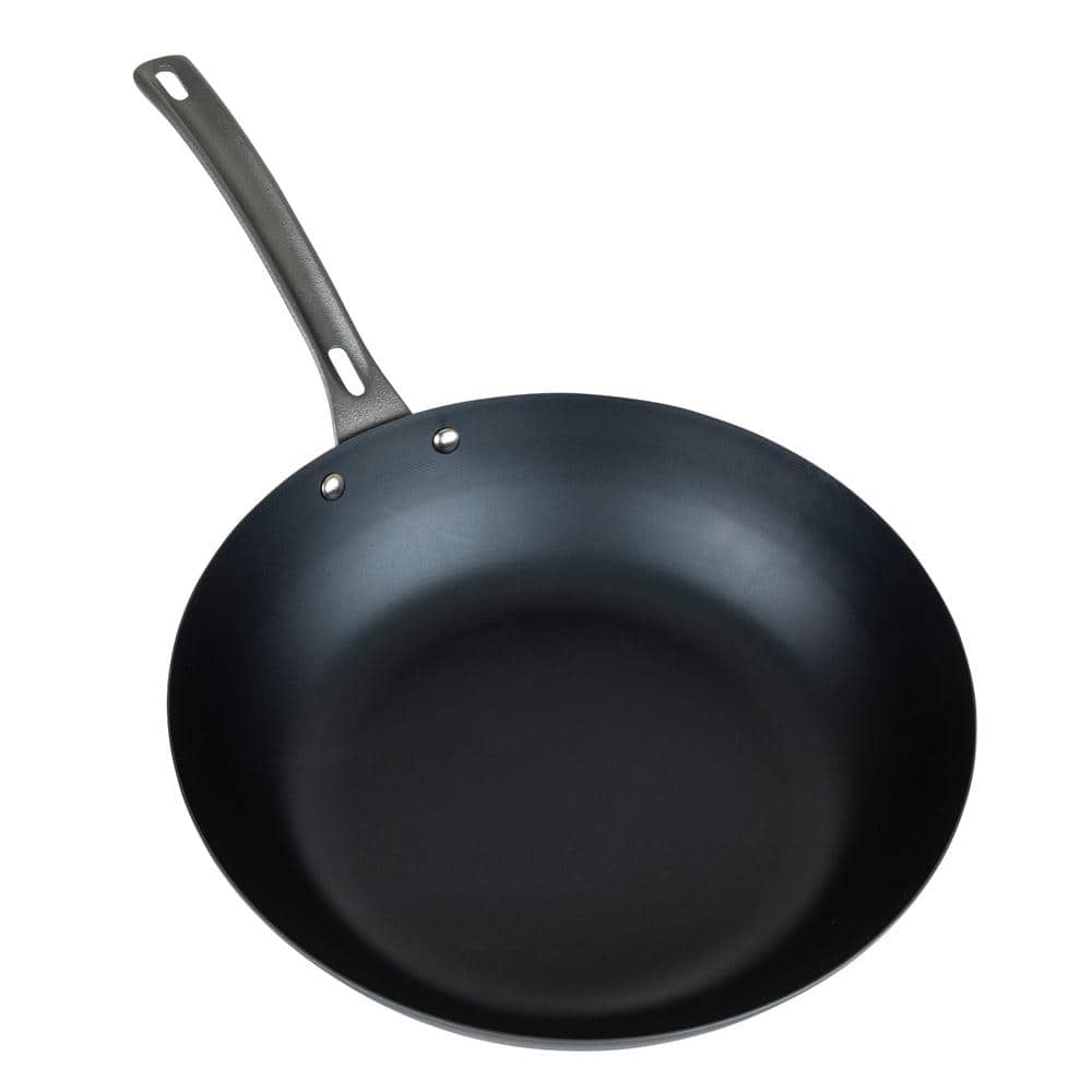 Viking Blue Carbon Steel 12-Inch Wok with Stay-Cool Handle