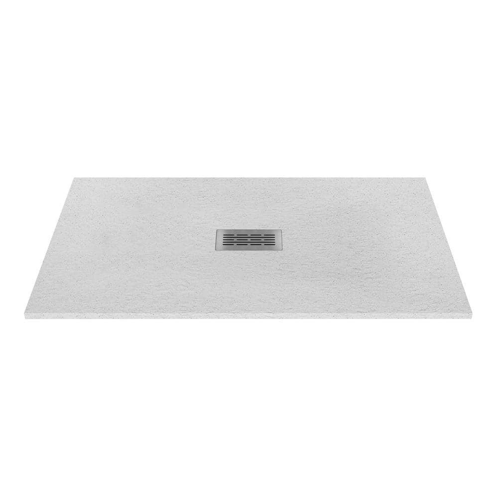 CASTICO 60 in. L x 32 in. W x 1.125 in. H Alcove Composite Shower Pan