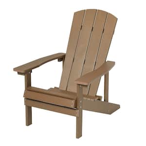 Teak Recycled Plastic Weather Resistant Outdoor Patio Adirondack Chair (1-Piece)