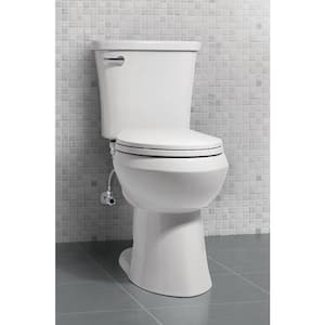 Power Flush 2-Piece 1.28 GPF Single Flush Elongated Toilet in White with Slow-Close Seat Included