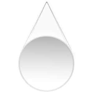 Franc 17.5 in. W x 17.5 in. H Modern Glam Round Wall Mirror - White Plastic Frame