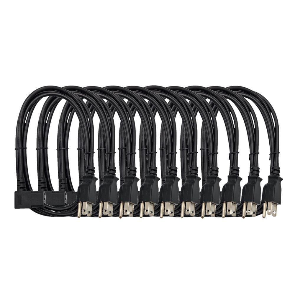 6ft. Universal Right Angle AC Power Cord 18AWG / 3 Conductors (NEMA 5-15P to C13) Indoor Black 10-Pack price history on PriceWatchPro