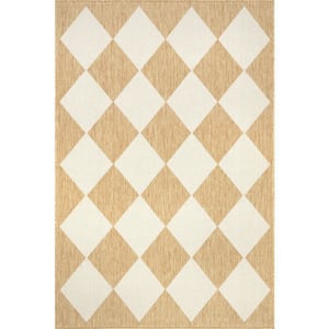 Adelaide Harlequin 5 ft. x 8 ft. Tan Outdoor Area Rug