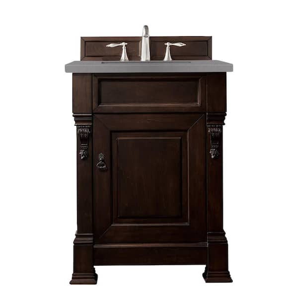 James Martin Vanities Brookfield 26 in. W x 23.5 in. D x 34.3 in. H Single Vanity in Burnished Mahogany with Grey Expo Top