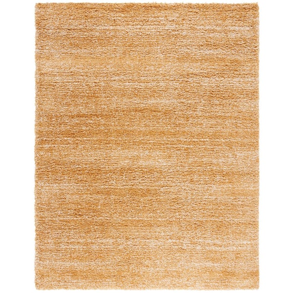 Hudson Shag 8 ft. x 10 ft. Gold/Ivory Solid Marle Area Rug