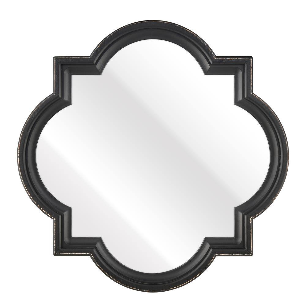 Rimforest 27 in. W x 27 in. H Wood Black Wall Mirror