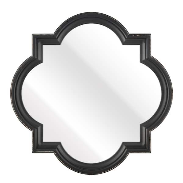 Unbranded Rimforest 27 in. W x 27 in. H Wood Black Wall Mirror