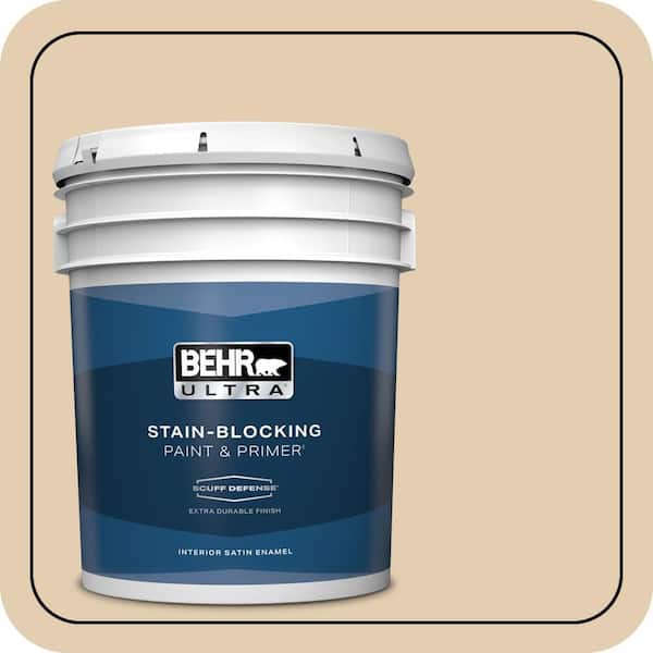 BEHR ULTRA 5 gal. Home Decorators Collection #HDC-AC-09 Concord Buff Extra Durable Satin Enamel Interior Paint & Primer