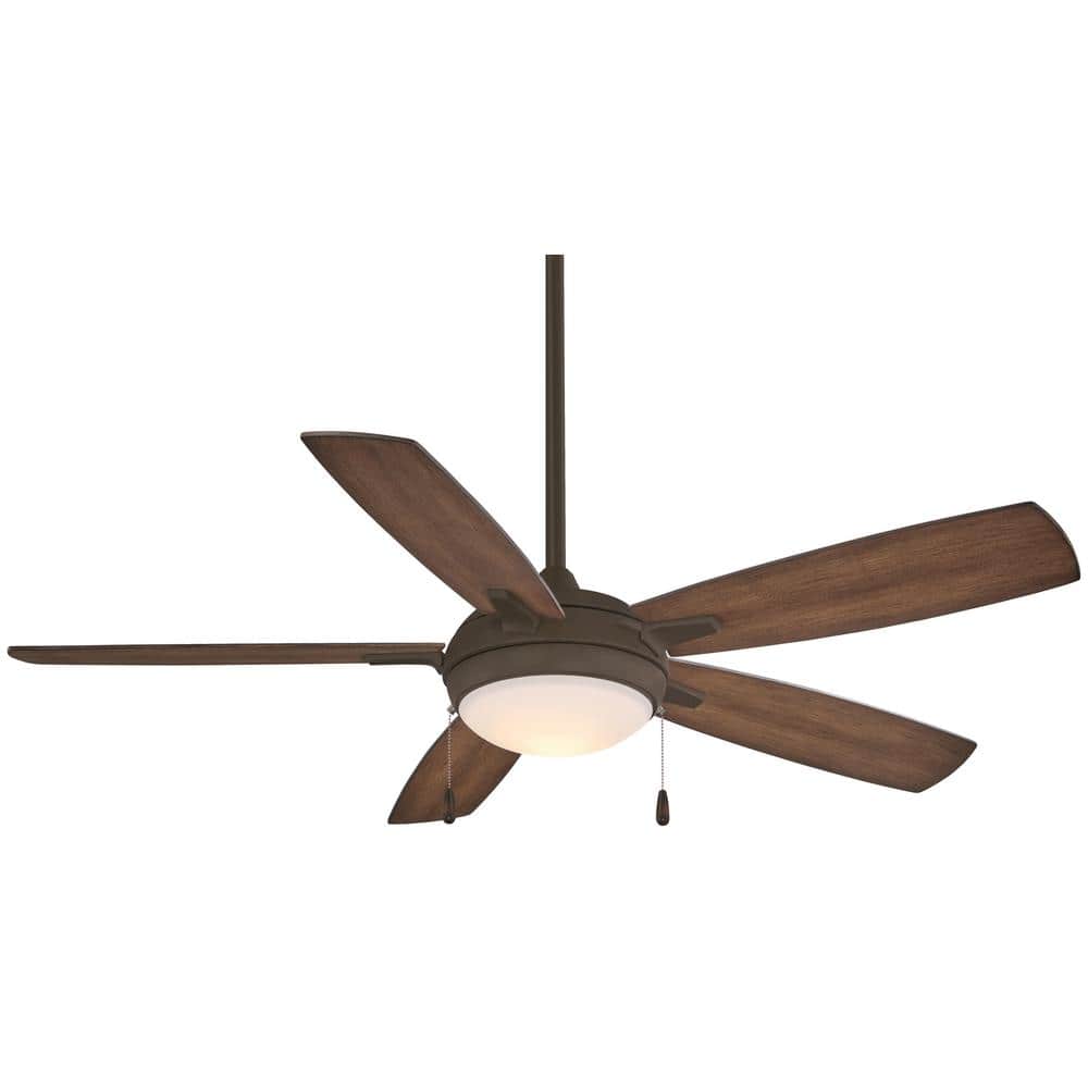 Minka Aire Lun Aire 54 In Integrated Led Indoor Oil Rubbed Bronze Ceiling Fan With Light F534l Orb The Home Depot