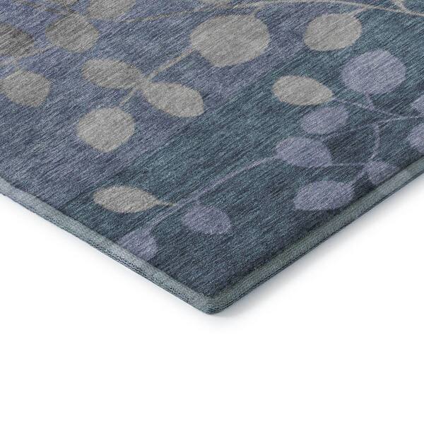 Mayfield Premium Machine Washable Abstract AMF1900 Denim 2 ft. x 3 ft. Area Rug