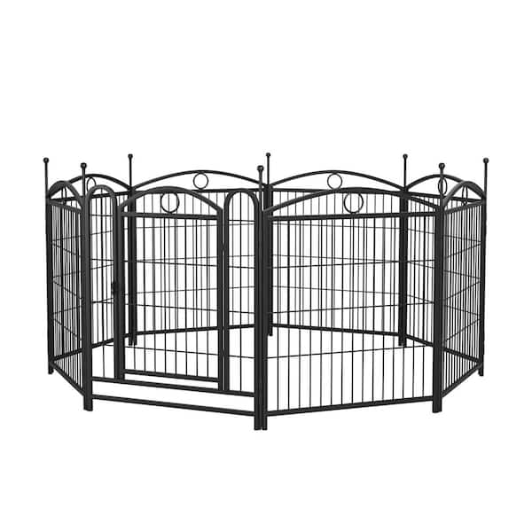 32 in. Heavy Duty Metal Dog Playpen with Doors, Indoor Outdoor Foldable Pet Exercise Pen, 8-Panels