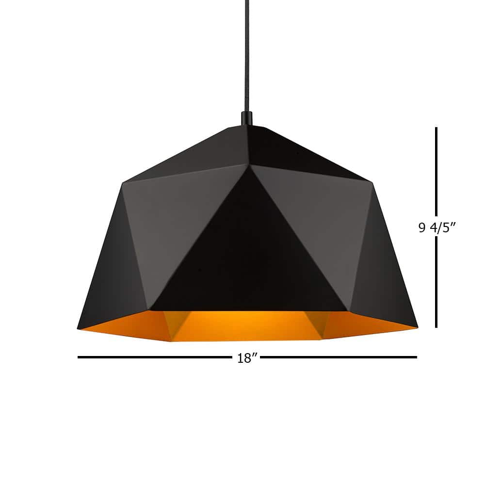 Tracey Black and Gold Crystal LED Pendant Light