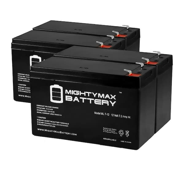 MIGHTY MAX BATTERY 12-Volt 7Ah SLA Replacement Battery Compatible with Liftmaster LA500 Swing Gate Operator (4-Pack)