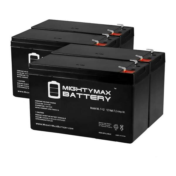MIGHTY MAX BATTERY 12V 7Ah SLA Replacement Battery for OD 6-DW-7 - 4 Pack
