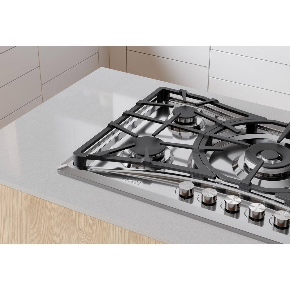 Empava 36" Stainless Steel 5 Burner Gas Cooktop