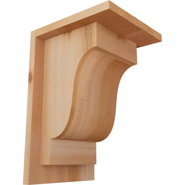 Ekena Millwork 7-1/2 in. x 8 in. x 12 in. Western Red Cedar Newport Smooth Corbel with Backplate